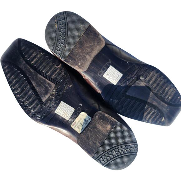 ALDO. Brown, Dress Shoes Square Toe Slip On Loafers. Size: 8.5 Men's - Picture 2 of 7